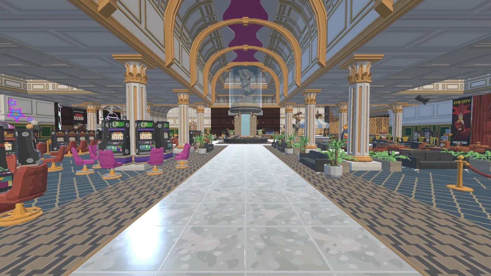 The casino floor used by HavocTown’s Crack the Casino heist.