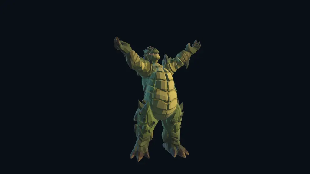 HavocTown Kaiju boss model performing its roar animation in an in-engine preview.